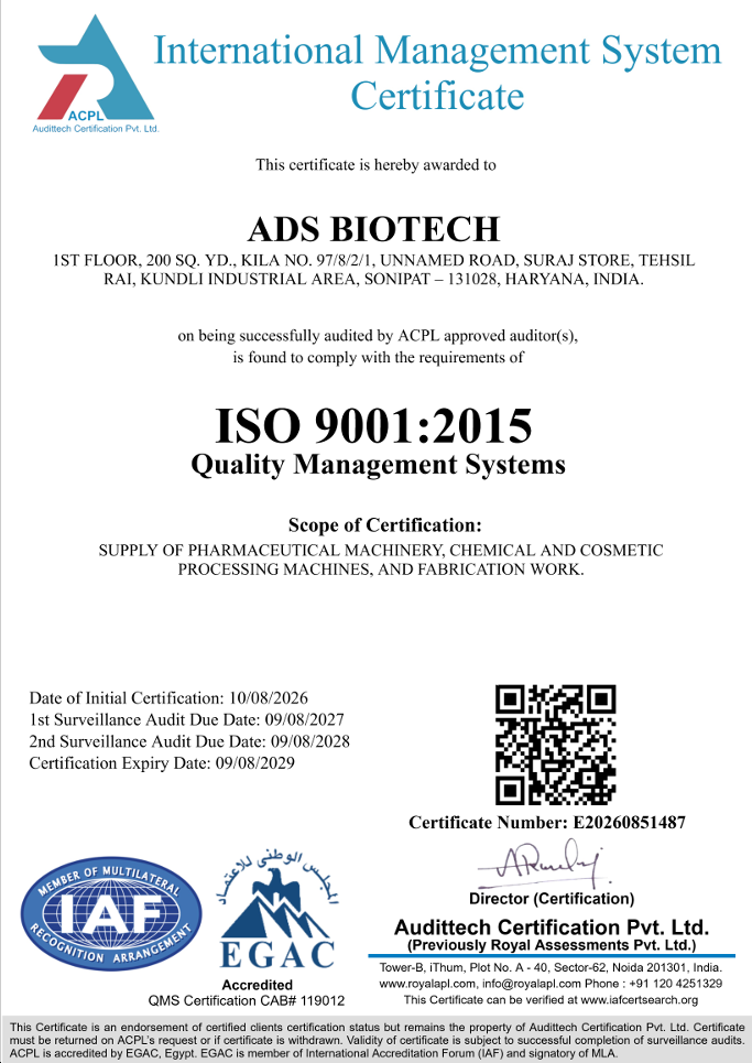 ISO 9001:2015 Certificate